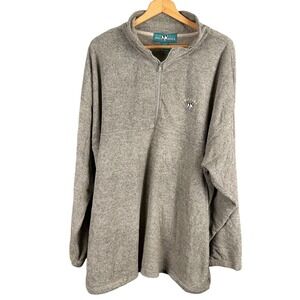 Big Dogs Mens 3X Gray Quarter Zip Pullover Textured Knit Long Sleeve Mock Neck